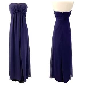 Vineyard Collection Women 4 Bridesmaid‎ Dress Strapless Purple Twist Chiffon